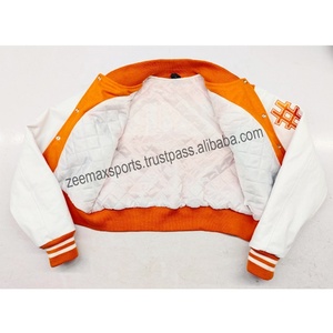 Custom Logo Baseball <b>Jackets</b> oem high quality <b>Women</b> Letterman <b>Jacket</b> Oversize Cropped <b>Varsity</b> Bomber <b>Jackets</b> - Product Image 3