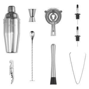 Stainless Steel <b>Cocktail</b> <b>Shaker</b> <b>Set</b> with Elegant Wooden Base and Lid for Weddings and Special Events - Product Image 2