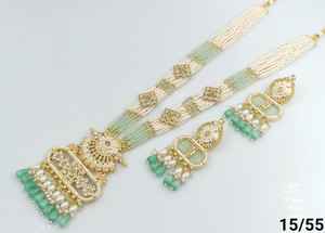 JOYERÍA DE COBRE TRADICIONAL Y DE MODA INDIA CONJUNTO DE JOYERÍA DE BODA NOVIA PARA MUJER CONJUNTO DE PENDIENTES Y COLLAR - Product Image 5