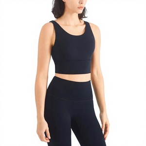 Sujetador deportivo de espalda cruzada de alto soporte, reversible, sin costuras, lavado, con pedrería de cristal, de elastano/poliéster, para mujer, talla grande - Product Image 1