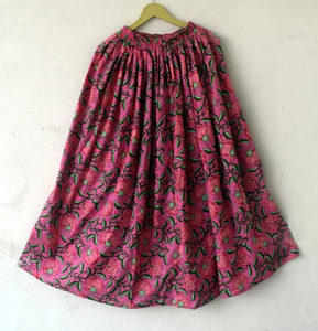 Traditional Casual Cotton Maxi <b>Skirt</b> Hand Screen Printed Tribal Design Free Size <b>Wrap</b> Style <b>Beach</b> Dress House Wear Dance Waist - Product Image 1