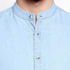 Concevez votre propre chemise en jean à manches longues pour homme, conception OEM, chemise en jean sur mesure respirante - Product Image 6