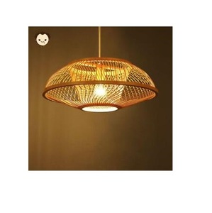 Lámpara Colgante de Bambú Natural de Diseño Rústico, Lámparas Colgantes Tejidas a Mano con Pantallas de Mimbre, E27 2700K, Gran Venta - Product Image 3