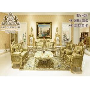 Juego de sofás de salón de 8 plazas de madera de teca moderna con diseño turco y estilo francés - Product Image 1