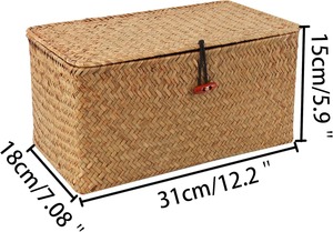 กล่องของขวัญทรงสี่เหลี่ยมสำหรับของใช้ในบ้าน กล่องเก็บของทำมือ เป็นมิตรกับสิ่งแวดล้อม ของตกแต่งบ้านจากธรรมชาติ ขายส่งจากเวียดนาม - Product Image 2