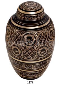 Radiance สีดําแกะสลักทองเหลืองเผาศพอนุสรณ์งานศพเถ้ามนุษย์ Urns ฟรีถุงกํามะหยี่ - Product Image 2