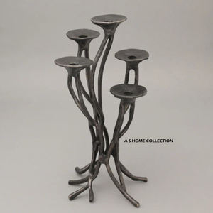 Portavelas de diseño admirable, adorno de escritorio con forma de árbol de metal dorado, creativo para cenas a la luz de las velas - Product Image 6