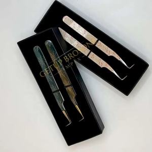 Puntas de acero inoxidable plateadas para extensión de pestañas, con revestimiento de papel de 10 mm, antiaestáticas, antimagnéticas, de 90 grados, para volumen y aislamiento. - Product Image 1