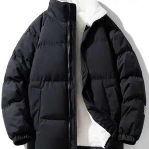 Manteau d'hiver vintage en coton à col montant épissé personnalisé pour hommes Vestes d'hiver avec logo personnalisé pour hommes Veste d'hiver en duvet 2025 - Product Image 2