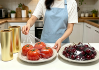 Film alimentaire en PVC de qualité alimentaire, finition champagne, pour emballage de détail haut de gamme, aliments frais et usage en cuisine