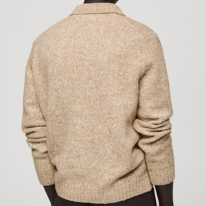 Personalizable de alta calidad visón gris para Polo suéter 100% algodón tejido mezcla de lana traje de invierno-transpirable antiarrugas - Product Image 6