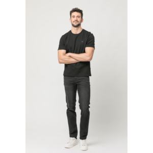 Offre Spéciale T-shirt basique en coton pour hommes taille XL confortable manches courtes Design noir haute utilisation quotidienne mode décontractée 200 grammes - Product Image 3