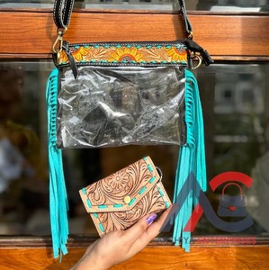 ใหม่กระเป๋าหนังแท้แบบชาวตะวันตกที่ทำด้วยมือกระเป๋าสไปเดียมสีใสกระเป๋าพวงกุญแจเหรียญหนังเครื่องมือเปลี่ยนเหรียญ - Product Image 1