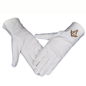 Masonic Regalia Gants en coton brodé Mason gratuit avec logo Gants maçonniques personnalisés disponibles - Product Image 2