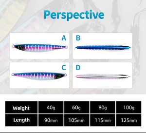 <span class=keywords><strong>Esca</strong></span> artificiale di acqua salata di alta qualità per esche dure 40g 60g 80g 100g per il Jigging a bagliore con esche da pesca in metallo con gancio a doppia assistenza - Product Image 3