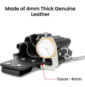 Customizable Heavy Duty Leather Electrician Tool Pouch | 7 Pocket <b>Belt</b> <b>Holster</b> with Tape Chain & Quick Clip Attachment - Product Image 2
