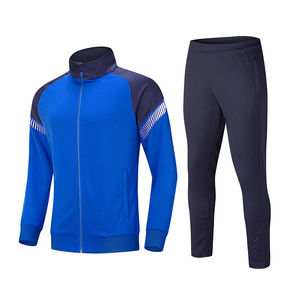 Ensemble de survêtement élégant 100% coton pour hommes veste sarcelle et pantalon noir taille élastique pour le sport décontracté Jogging Gym activités de plein air - Product Image 3