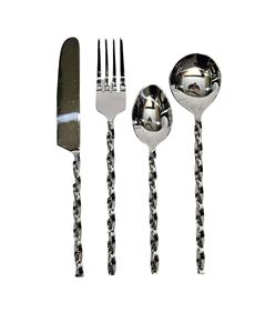 Ensemble de couverts en acier inoxydable contient des cuillères à dîner cuillère à soupe fourchette cuillère à soupe avec support poli miroir - Product Image 5