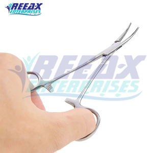 Pinzas quirúrgicas REEAX ENTERPRISES, abrazaderas de bloqueo de punta recta curvada, acero inoxidable para cirugía, novedad - Product Image 6