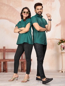 Pareja que presenta la camisa para hombre y la Túnica femenina Combo para la temporada de festivales - Product Image 2