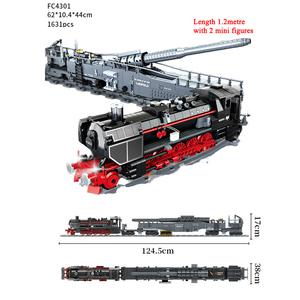 Juego de juguetes de ingeniería coleccionables Kid STEM Proyectos de construcción Modelo de tren Set WW2 poderoso cañón <span class=keywords><strong>militar</strong></span> MOC Ferrocarril Ladrillos Juguetes - Product Image 6