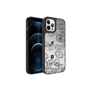 เคสโทรศัพท์มันวาวลายกระจกพรีเมี่ยมสำหรับ iPhone 12 Pro-Travel Edition เคสโทรศัพท์มือถือป้องกันกล้อง - Product Image 1