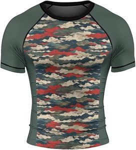 Camisa de compresión BJJ MMA OEM de manga corta Rashguard para hombre con secado rápido transpirable 180g Spandex/tela de poliéster - Product Image 6