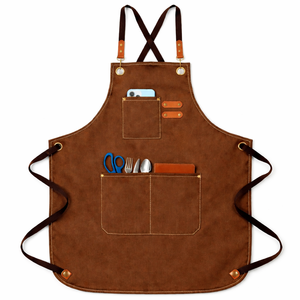 Brand New Adult Kitchen Chef Bib <b>Aprons</b> Full Size with 2 Waist Pockets Plain Cotton Fashion Style for Waiters and Chefs - Product Image 1