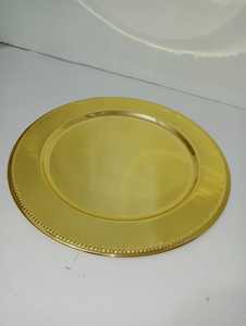 Assiettes de présentation réutilisables en vrac pour mariages, sous-assiettes décoratives pour banquets |   Accessoire polyvalent pour la mise en place de la table, sous-assiette en métal - Product Image 2