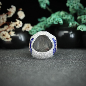 Bague de Luxe pour Homme en Diamant de Laboratoire, Style Géométrique, Or Rose, Pavé, Design Hip Hop, Joaillerie Fine - Product Image 5
