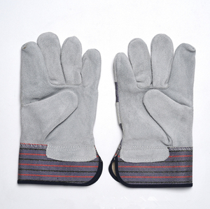 Guantes DE SEGURIDAD DE CUERO Partido de vaca de 10,5 pulgadas de fábrica, guantes de mano de trabajo al por mayor, soldadores largos de cuero rojo, guantes de trabajador de vaca - Product Image 5