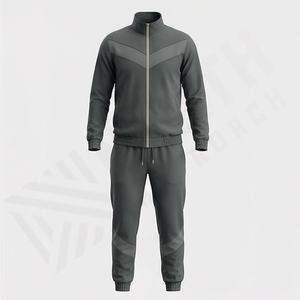 Ensemble de survêtement pour homme au design intelligent avec poignets élastiques et fermeture éclair durable, idéal pour les sorties sportives polyvalentes, la salle de sport, le fitness et le jogging - Product Image 1