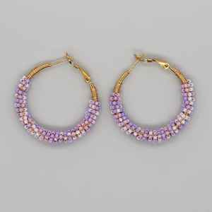 Boucles d'oreilles en perles de broderie de style bohème Boucles d'oreilles en perles brodées à motif floral faites à la main pour la fête de M/S SHAAD HANDICRAFTS - Product Image 4