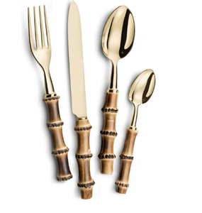 Couverts faits à la main cuillère fourchette événement fêtes restauration peint à la main poignée décorative en acier inoxydable outils de service - Product Image 5