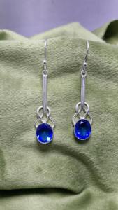 Boucles d'oreilles en Tanzanite en argent sterling 925 faites à la main très demandées, design celtique bohème, bijoux à prix avantageux - Product Image 5