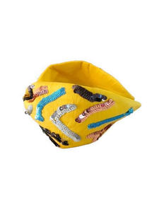 Serre-tête en tissu perlé fait main avec motif abstrait artistique, broderie, perles et sequins, accessoire capillaire indien 2026 - Product Image 3