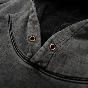 Sweat à capuche oversize délavé premium pour hommes et femmes, 100 % coton, style Y2K, hiver, couleur unie, streetwear vintage, épais et délavé - Product Image 3