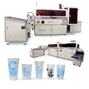 Automatic single color screen printing machine for plastic cups bottles screen printing