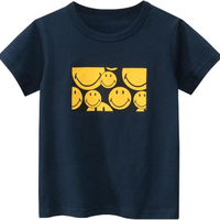 T-shirt en coton tricoté 100 % pour tout-petit garçon, manches courtes, couleur unie, avec appliqué personnalisé, vêtements d'été élégants, confortables et anti-UV