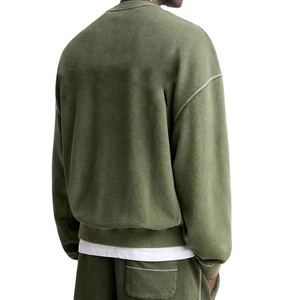 Style personnalisé dernier cri, lavage à l'acide, surdimensionné, épaules tombantes, streetwear, respirant, 360GSM, tissu éponge français, col rond, design pour l'hiver - Product Image 2