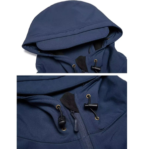 Veste de randonnée imperméable pour homme, coupe-vent multi-panneaux à capuche, légère, pour voyage, avec fermeture éclair - Product Image 2