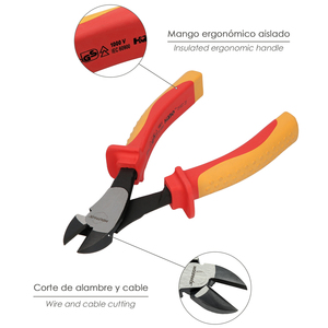 Alicates Corte Diagonal 180 mm. Mangos Aislati VDE da 1.000 V. Acciaio Cromo Vanadio - Product Image 3