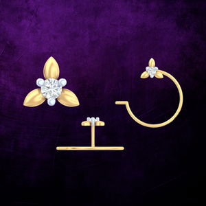 Venta al por mayor Grace Nose Artistry 18K oro fino diamante alfiler para la nariz para mujeres elegante minimalista boda joyería Everyday Grace - Product Image 3