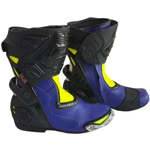 New Style Red Black Round Toe High Top Premium quality new style Motorbike Racing boots motorbike touring boots