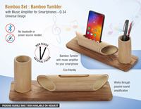 Support de téléphone et amplificateur de son carré en bambou Olivia OLV-001 à prix abordable, avec logo personnalisé, pour bureau et maison
