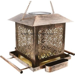 Comedero para pájaros de nuevo estilo de Metal hecho a mano con recubrimiento en polvo de Color negro forma personalizada y logotipo comedero para pájaros interior decorativo para el hogar en la India - Product Image 5