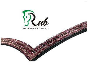 Banda para cejas de cristal multicolor de calidad superior Diseño de cuero negro y marrón Producto de caballo duradero - Product Image 3