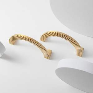 Hot Sale Kitchen Bathroom Semicircle Half Moon Brass <b>Gold</b> Luxury Cabinet <b>Handle</b> - Product Image 1