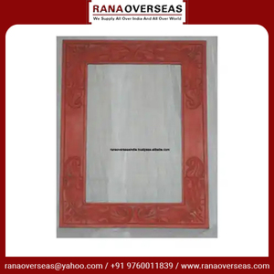 Cadre photo mural en bois décoratif de forme rectangulaire, cadre d'images avec Design sculpté dans couleur rouge, nouvelle collection - Product Image 2