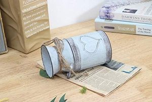 Vase en métal shabby chic français, vase galvanisé pour fleurs, bidon à lait, seau rustique, décoration de ferme - Product Image 4